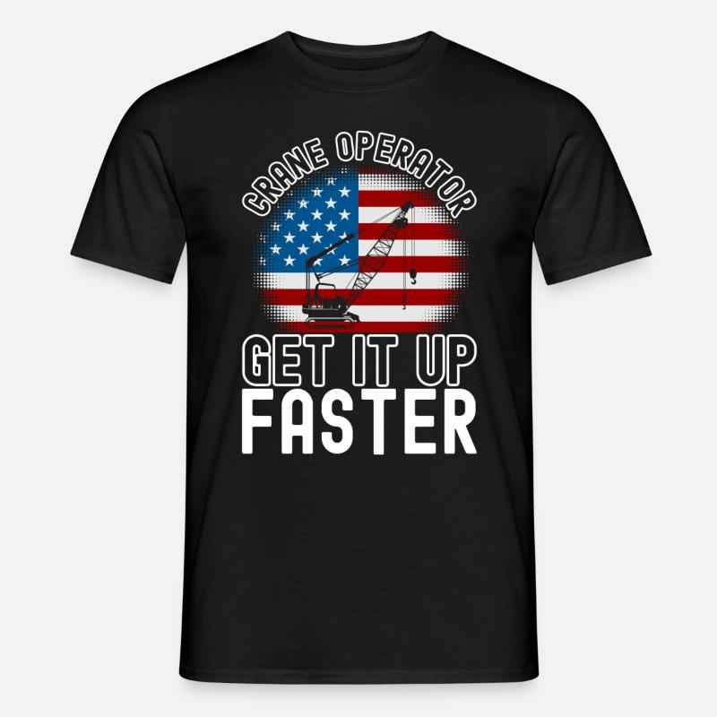 Kranführer Kranfahrer - Männer T-Shirt - Schwarz