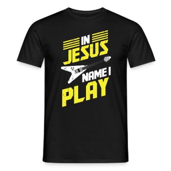 I play Guitar - Men's T-Shirt - black - Front - AI Model Male 178 light (178cm)