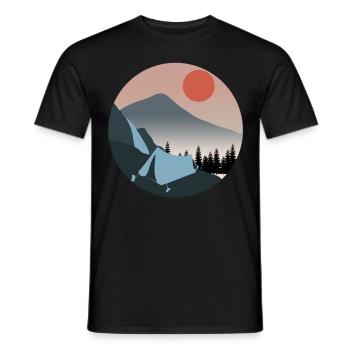 Hiking Outdoor Camping Trekking - Men's T-Shirt - black - Front - AI Model Male 178 light (178cm)