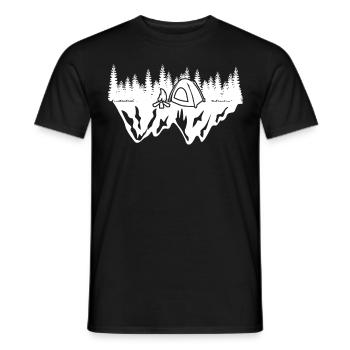 Hiking Camping Outdoor Mountains Trekking - Men's T-Shirt - black - Front - AI Model Male 178 light (178cm)