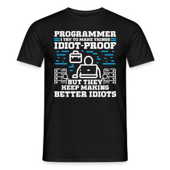 Programmeur j’essaie de faire des choses - T-shirt homme - noir - Devant - AI Model Male 178 light (178cm)