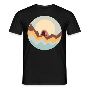 Mountaineering Trekking Hiking Camping - Men's T-Shirt - black - Front - AI Model Male 178 light (178cm)
