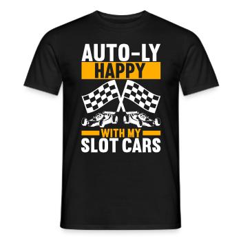 Slotcar Slotracing - Männer T-Shirt - Schwarz - Vorne - AI Model Male 178 light (178cm)