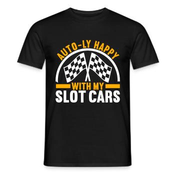 Slotcar Slotracing - Männer T-Shirt - Schwarz - Vorne - AI Model Male 178 light (178cm)