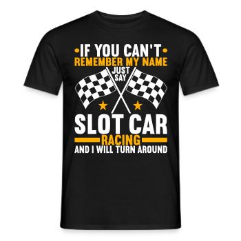 Slotcar Slotracing - Männer T-Shirt - Schwarz - Vorne - AI Model Male 178 light (178cm)