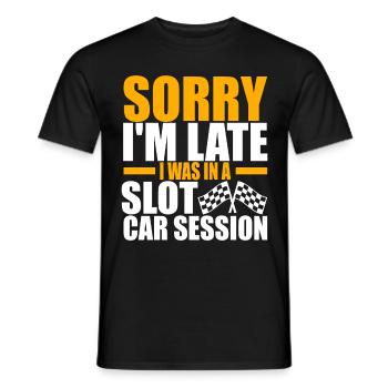 Slotcar Slotracing - Männer T-Shirt - Schwarz - Vorne - AI Model Male 178 light (178cm)