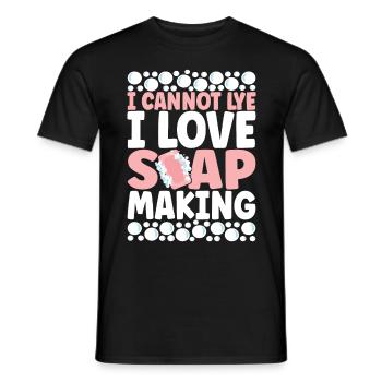 Savonnier fabrication de savon - T-shirt homme - noir - Devant - AI Model Male 178 light (178cm)