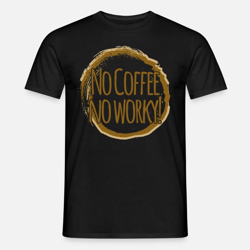 Kaffee Arbeit Büro Müde Kaffeefleck - Männer T-Shirt - Schwarz