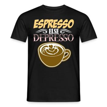 Espresso else Depresso - T-shirt homme - noir - Devant - AI Model Male 178 light (178cm)