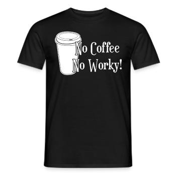 Coffee and work - Men's T-Shirt - black - Front - AI Model Male 178 light (178cm)