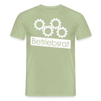 Betriebsrat Zahnräder Betriebsrätin - Männer T-Shirt - Sage - Vorne - AI Model Male 178 light (178cm)