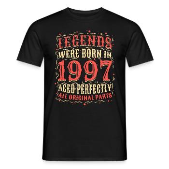 Les légendes sont nées en 1997 Anniversaire - T-shirt homme - noir - Devant - AI Model Male 178 light (178cm)