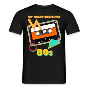 80s 1980 Disco Party Vintage 80er - Männer T-Shirt - Schwarz - Vorne - AI Model Male 178 light (178cm)