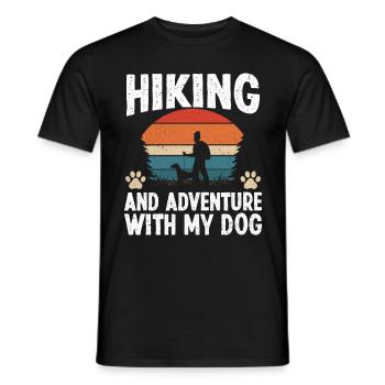 Hiking and Adventure with my Dog - Men's T-Shirt - black - Front - AI Model Male 178 light (178cm)