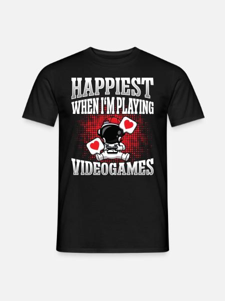 Happiest when i'm Playing Videogames - Men's T-Shirt - black