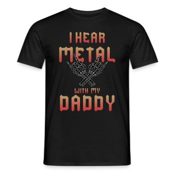J’écoute du metal avec mon T-shirt Papa pour enfants - T-shirt homme - noir - Devant - AI Model Male 178 light (178cm)
