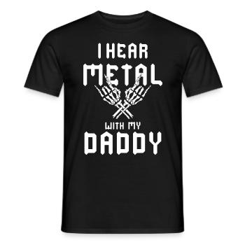 J’écoute du metal avec mon T-shirt Papa pour enfants - T-shirt homme - noir - Devant - AI Model Male 178 light (178cm)