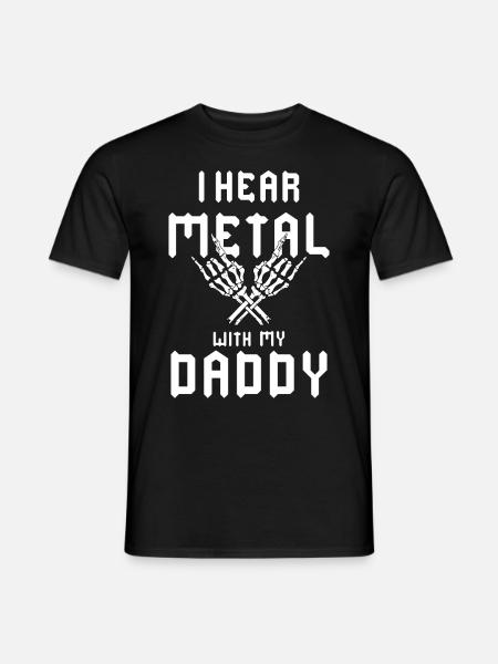 I listen to metal with my Daddy T-shirt for kids - Men's T-Shirt - black