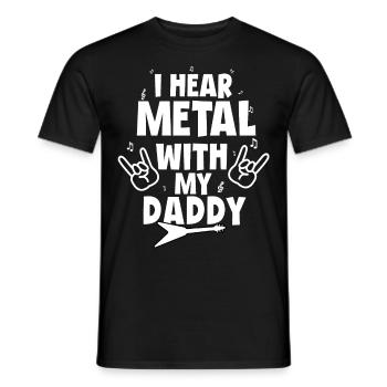 J’écoute du metal avec mon T-shirt Papa pour enfants - T-shirt homme - noir - Devant - AI Model Male 178 light (178cm)