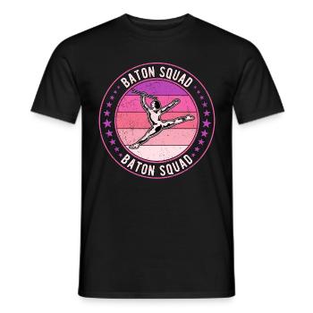 Baton Twirling Rod Turning Baton Twirling Squad - Men's T-Shirt - black - Front - AI Model Male 178 light (178cm)