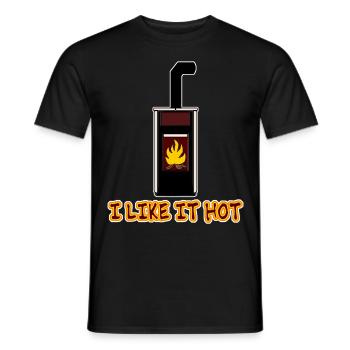 Fireplace Firewood Stove Fire Woodburning stove - Men's T-Shirt - black - Front - AI Model Male 178 light (178cm)