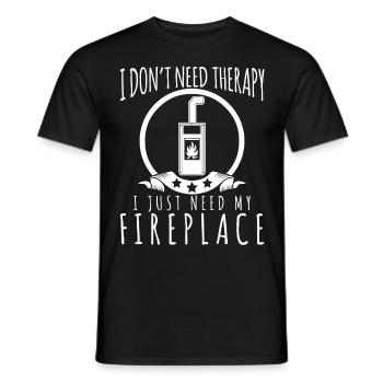 Fireplace Therapy Woodburning Stove Firewood Stove - Men's T-Shirt - black - Front - AI Model Male 178 light (178cm)