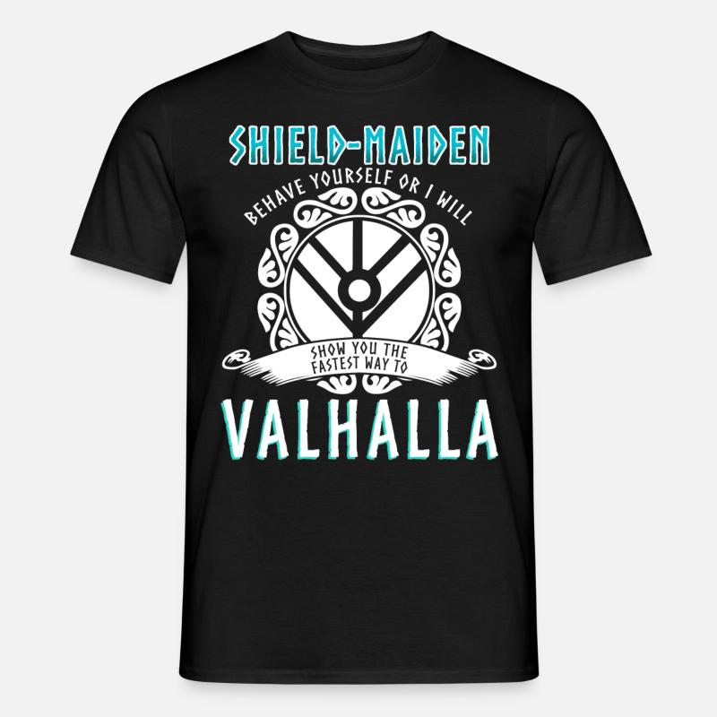 Schildmaid Spruch Wikinger - Männer T-Shirt - Schwarz