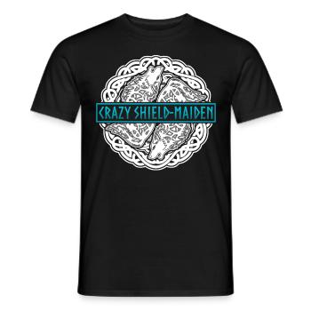 Bouclier Jeune fille Mythologie nordique Vikings - T-shirt homme - noir - Devant - AI Model Male 178 light (178cm)