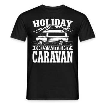 Vacances seulement avec ma caravane - T-shirt homme - noir - Devant - AI Model Male 178 light (178cm)