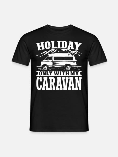 Holiday only with my Caravan - Men's T-Shirt - black