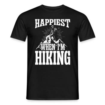 Happiest when i'm Hiking - Männer T-Shirt - Schwarz - Vorne - AI Model Male 178 light (178cm)
