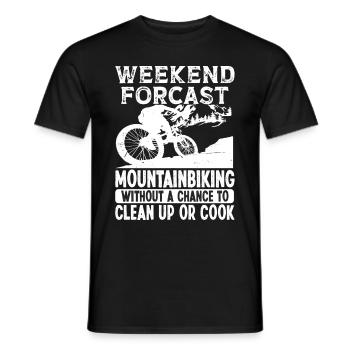 Prévisions de fin de semaine VTT avec un - T-shirt homme - noir - Devant - AI Model Male 178 light (178cm)