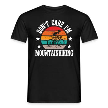 Don't care i'm mountain biking - Men's T-Shirt - black - Front - AI Model Male 178 light (178cm)