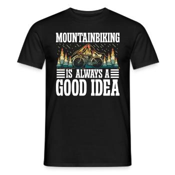 Mountainbiking is always a good Idea - Männer T-Shirt - Schwarz - Vorne - AI Model Male 178 light (178cm)