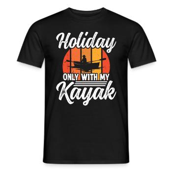Vacances seulement avec mon Kayak - T-shirt homme - noir - Devant - AI Model Male 178 light (178cm)