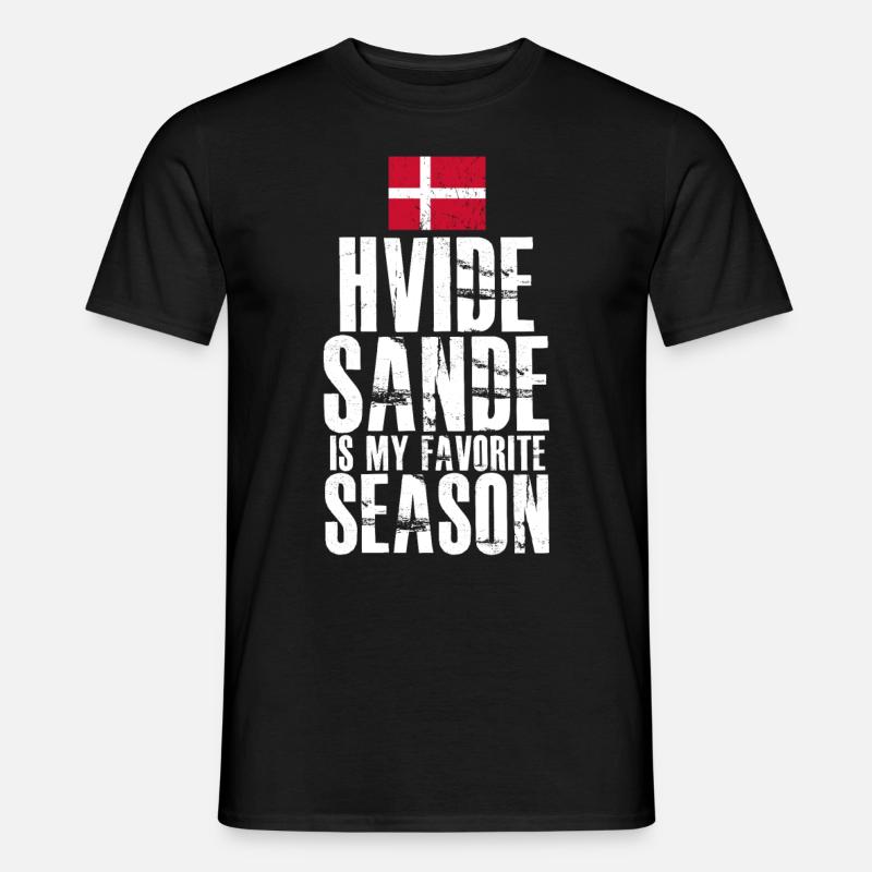Hvide Sande Flagge Dänemark - Männer T-Shirt - Schwarz