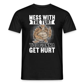 Angry Turtle - Männer T-Shirt - Schwarz - Vorne - AI Model Male 178 light (178cm)
