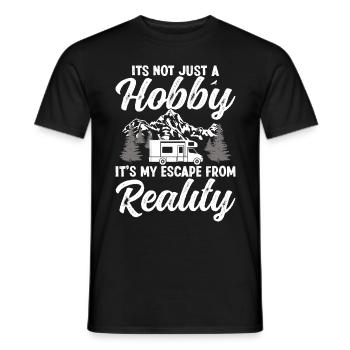 It's not just a Hobby Outdoor Camping - Men's T-Shirt - black - Front - AI Model Male 178 light (178cm)