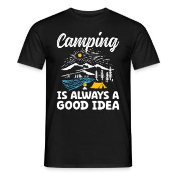 Camping is always a good Idea - Men's T-Shirt - black - Front - AI Model Male 178 light (178cm)