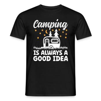 Camping is always a good Idea - Men's T-Shirt - black - Front - AI Model Male 178 light (178cm)