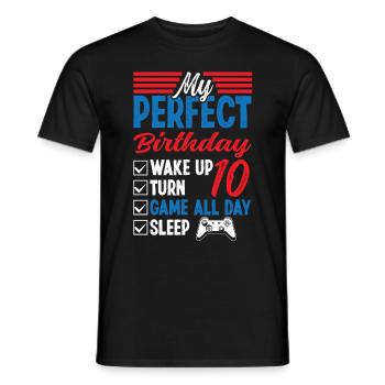 My Birthday ten Game sleep - Männer T-Shirt - Schwarz - Vorne - AI Model Male 178 light (178cm)