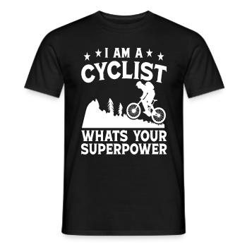 Je suis un cycliste quel est votre superpouvoir - T-shirt homme - noir - Devant - AI Model Male 178 light (178cm)