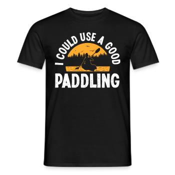 I could use a good Paddling - Men's T-Shirt - black - Front - AI Model Male 178 light (178cm)