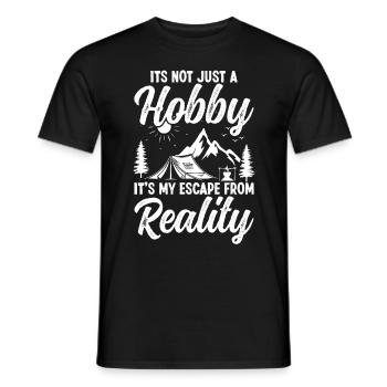 It's not just a Hobby Outdoor Camping - Men's T-Shirt - black - Front - AI Model Male 178 light (178cm)