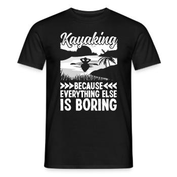 Kayak parce que tout le reste est - T-shirt homme - noir - Devant - AI Model Male 178 light (178cm)
