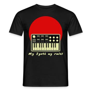 Synth Synthesizer Synthesizers - Men's T-Shirt - black - Front - AI Model Male 178 light (178cm)