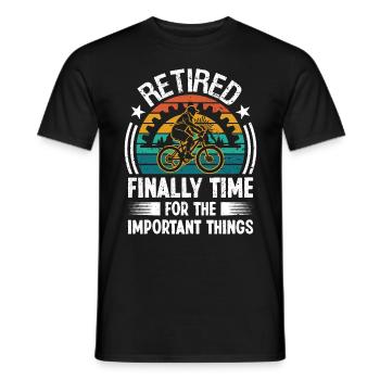 Retired finally Time for the important - Men's T-Shirt - black - Front - AI Model Male 178 light (178cm)