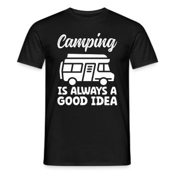 Camping is always a good Idea - Men's T-Shirt - black - Front - AI Model Male 178 light (178cm)
