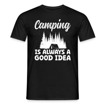 Camping is always a good Idea - Men's T-Shirt - black - Front - AI Model Male 178 light (178cm)