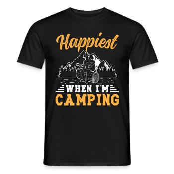 Happiest when i'm Camping - Männer T-Shirt - Schwarz - Vorne - AI Model Male 178 light (178cm)
